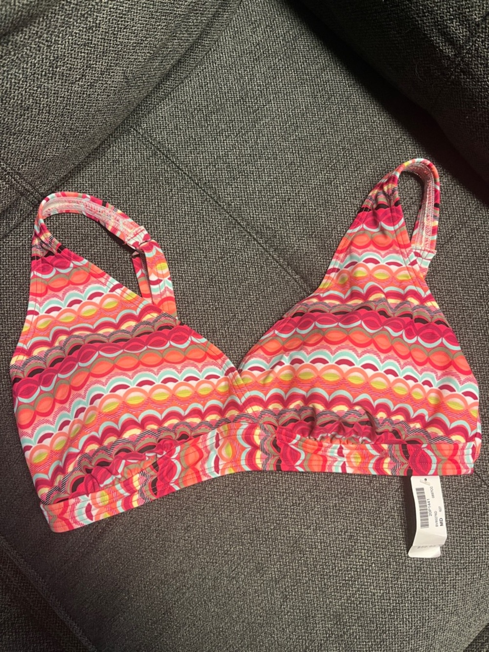 BNWT Bikini Village Scallop Print Bikini Top - Pink/Coral with other colours